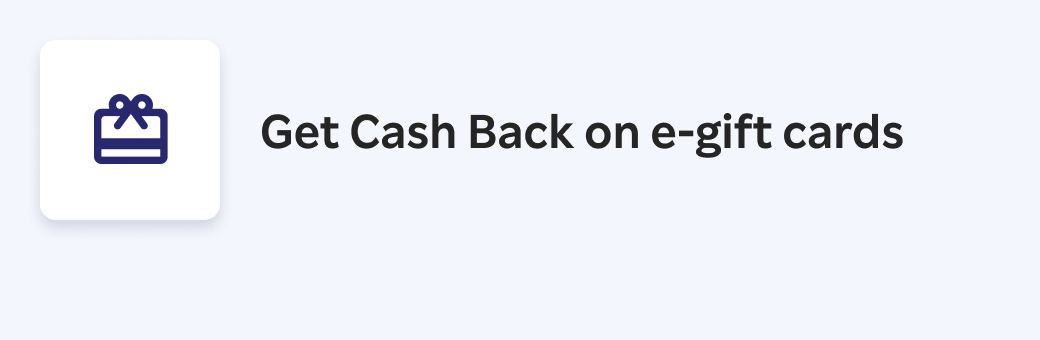 @ Get Cash Back on e-gift cards 