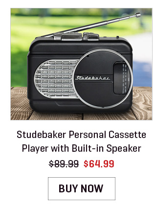 Studebaker Personal Cassette Player with Built-in Speaker
