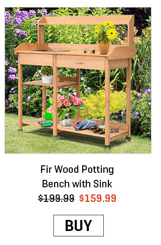 Fir Wood Potting Bench with Sink