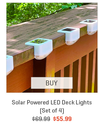 Solar Powered LED Deck Lights (Set of 4)