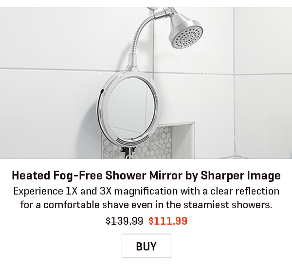 Heated Fog-Free Shower Mirror by Sharper Image