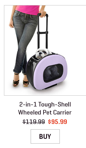 2-in-1 Tough-Shell Wheeled Pet Carrier
