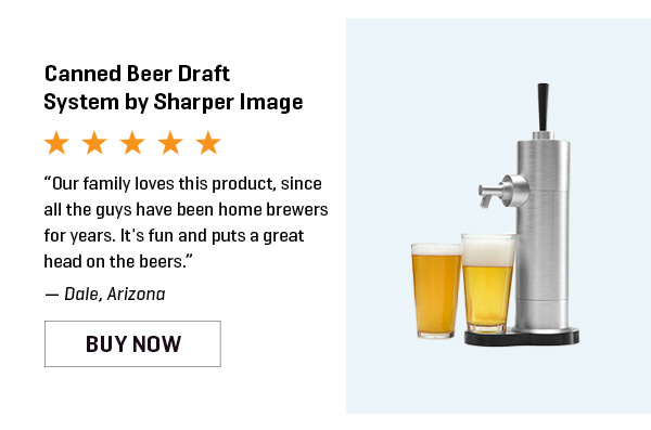 Canned Beer Draft System by Sharper Image