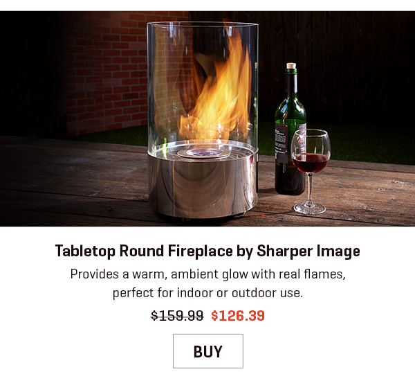 Tabletop Round Fireplace by Sharper Image