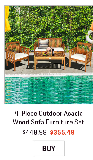 4-Piece Outdoor Acacia Wood Sofa Furniture Set