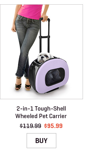 2-in-1 Tough-Shell Wheeled Pet Carrier