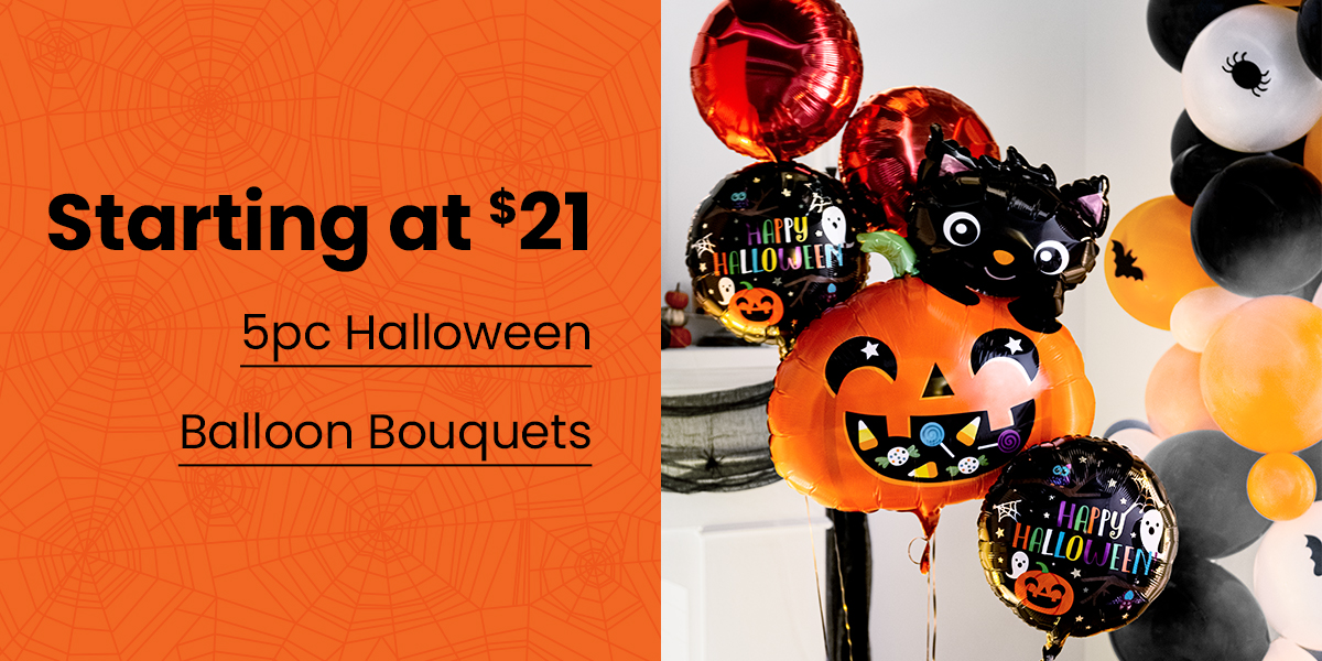 Starting at 521 5pc Halloween Balloon Bouquets 