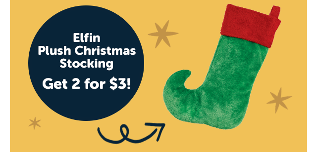 Elfin Plush Christmas Stocking Get 2 for $3