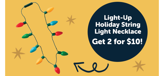 Light-Up Holiday String Light Necklace