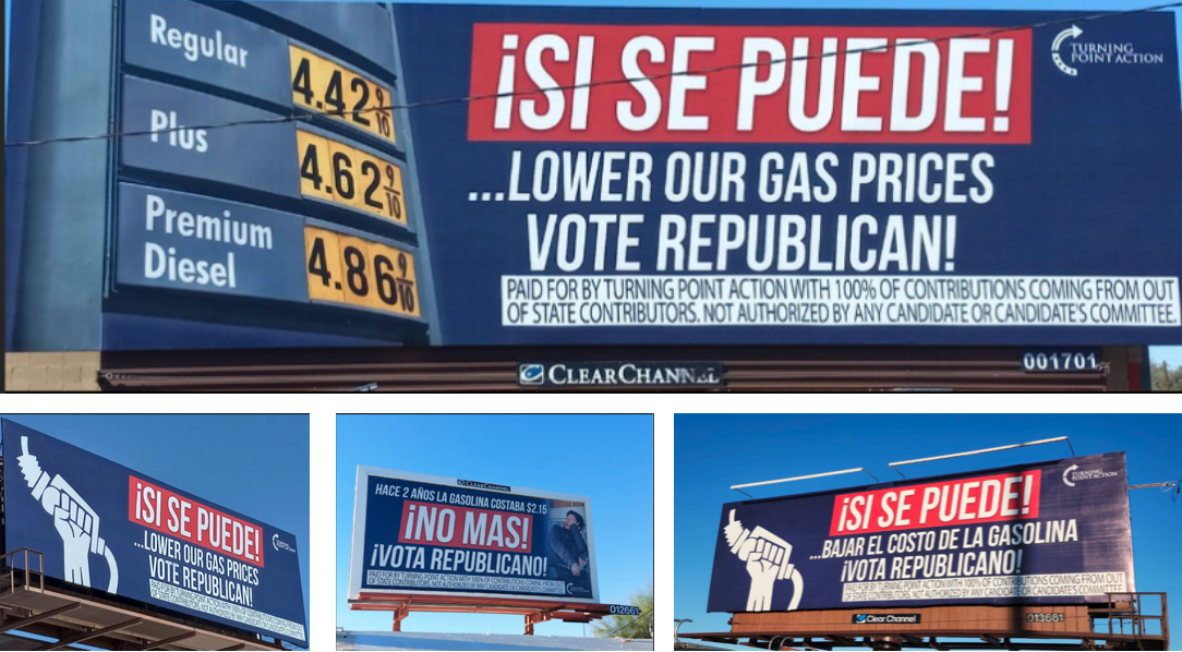 TPA Lower gas prices billboards