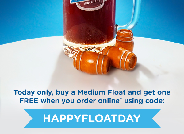 Today only, buy a Medium Float and get one FREE when you order online using code: HAPPYFLOATDAY