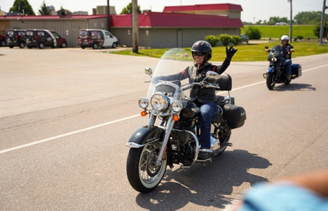 Joni Ernst on the Motorcycle