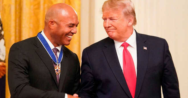 Donald Trump and Mariano Rivera