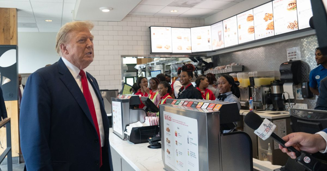 Donald Trump in a Chick-fil-A