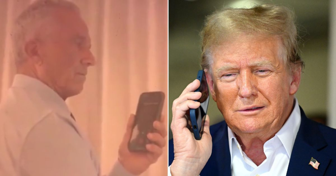 President Trump on the phone with Joe Biden