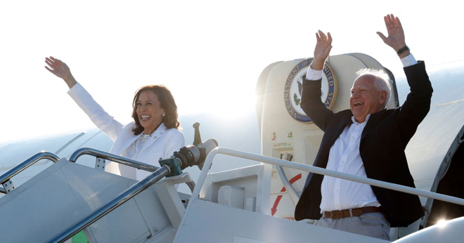 Kamala Harris and Tim Walz