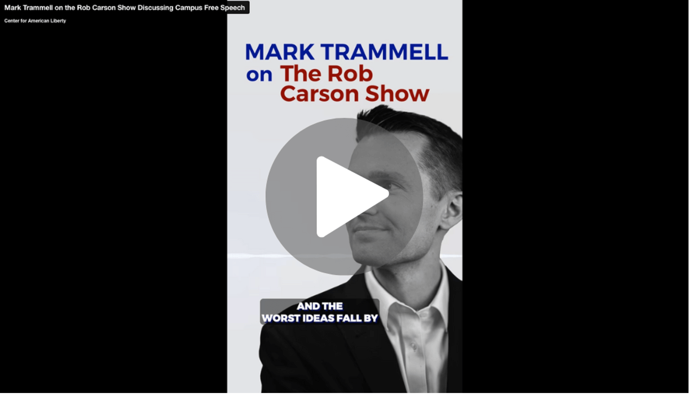 Mark trammell joins the rob carson show to discuss campus free speech